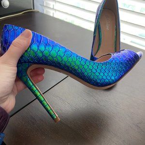 BellaMarie 4inch Mermaid / Snake Skin heels 7.5